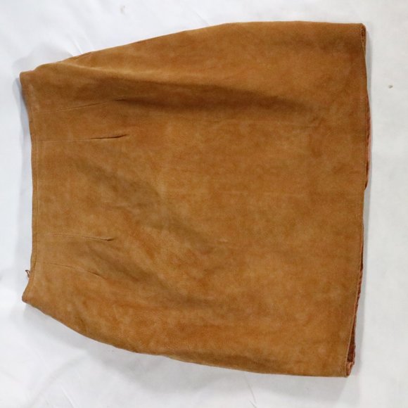 VTG CEDARS Genuine Palomino Leather Skirt Sz 14 - Picture 4 of 16